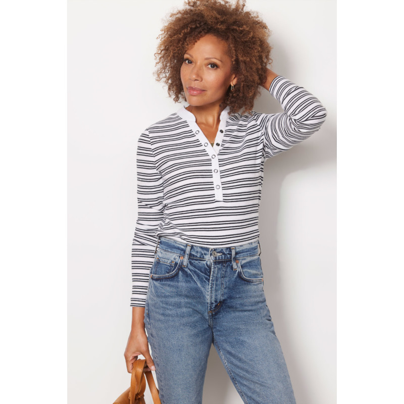 EVEREVE Milo Stripe Henley | EVEREVE | Evereve