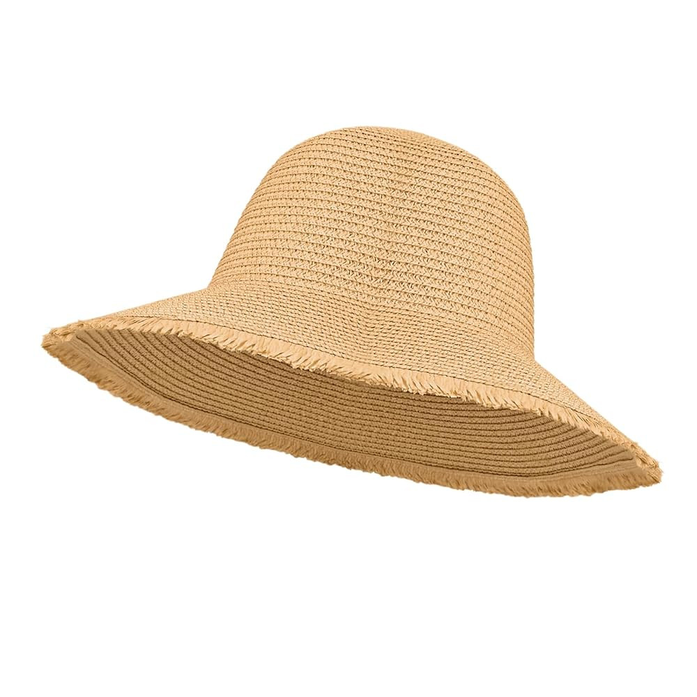 Sun Hats for Women, Straw Wide Brim Hat for UV Protection Summer Beach Cap for Women Girl Travel | Amazon (US)