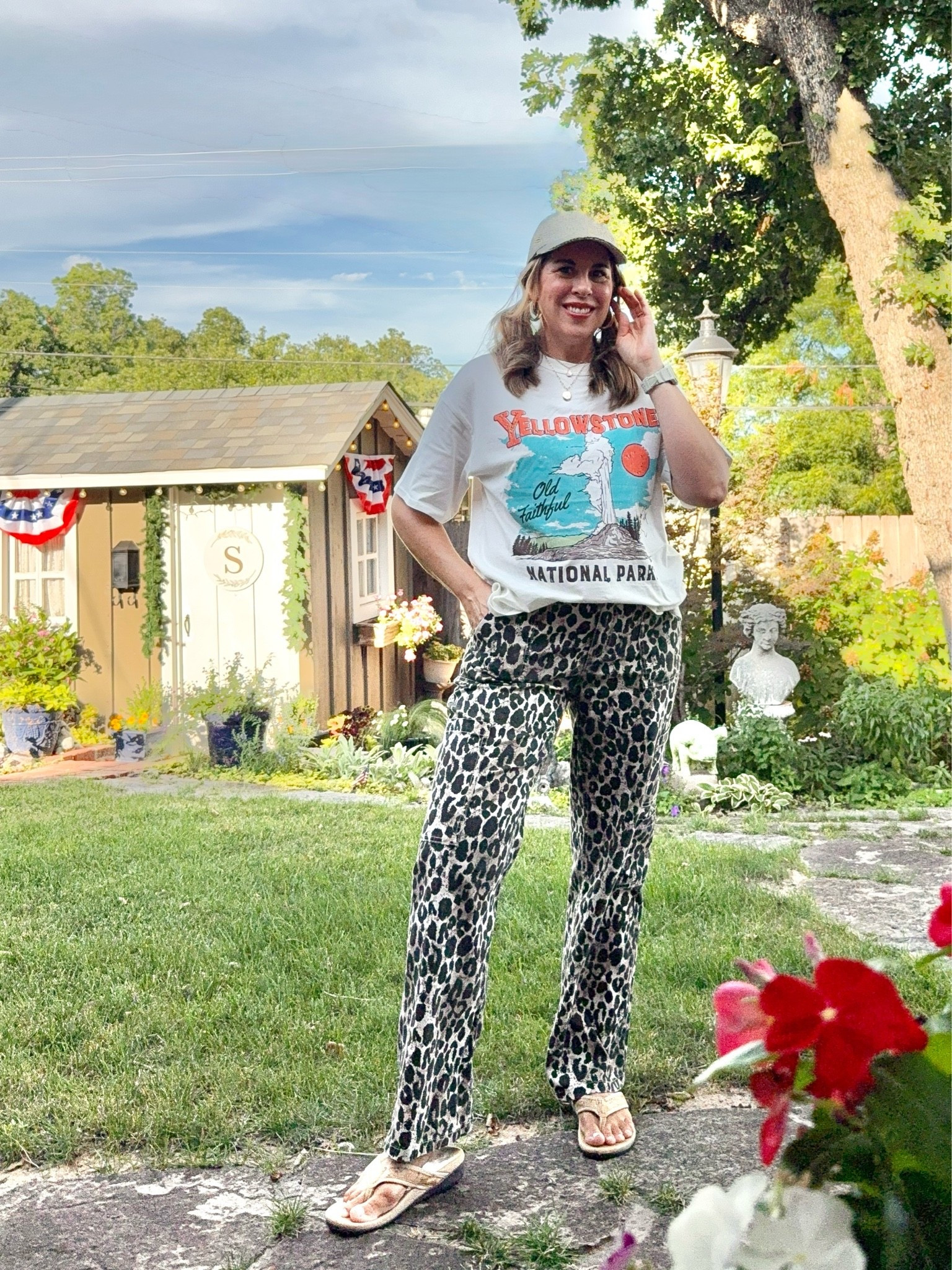 Fun national parks graphic t paper with $16 ⭐️⭐️⭐️⭐️+ viral pants! Pants come in multiple length options and 2 new colors! 
Pants- regular length M
T-Shirt- sz L (oversized, could have done M)

#LTKootd #LTKOver40 #LTKmomlife