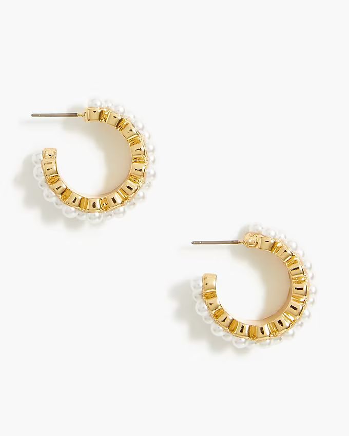 Pearl hoop earrings | J.Crew Factory