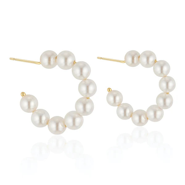 Gabi Pearl Hoops | elli parr