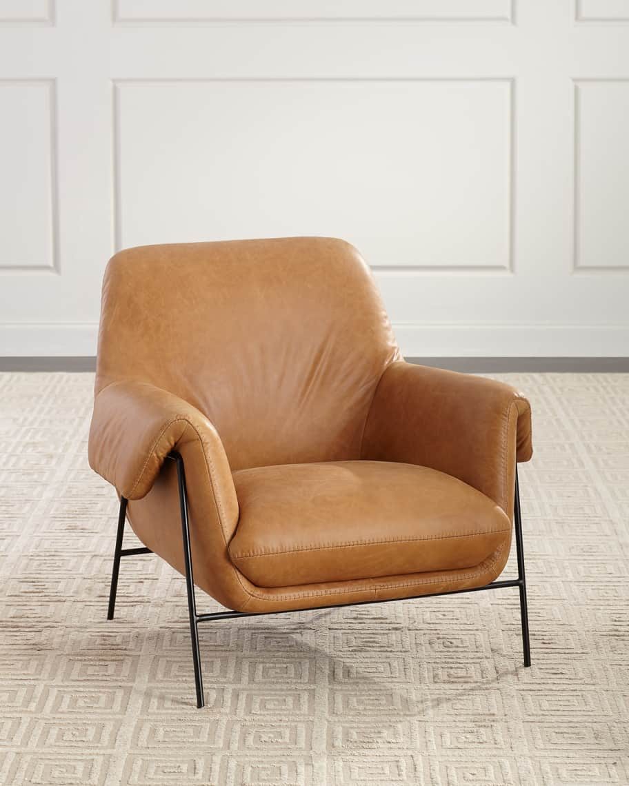 Hooker Furniture Derby Leather Metal Frame Club Chair | Neiman Marcus
