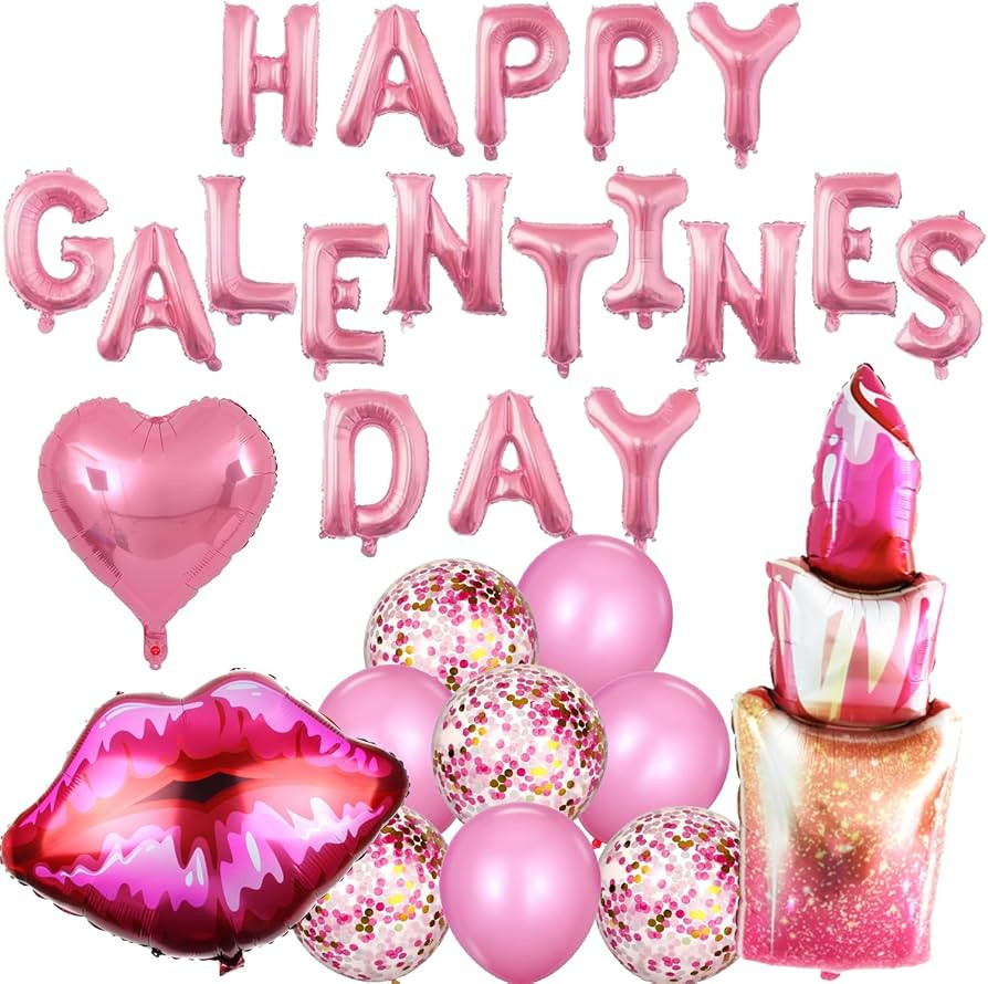 29pcs Galentines Day Decorations Balloons Set Include 16 inch Happy Galentines Day,Lip,Heart Shap... | Amazon (US)