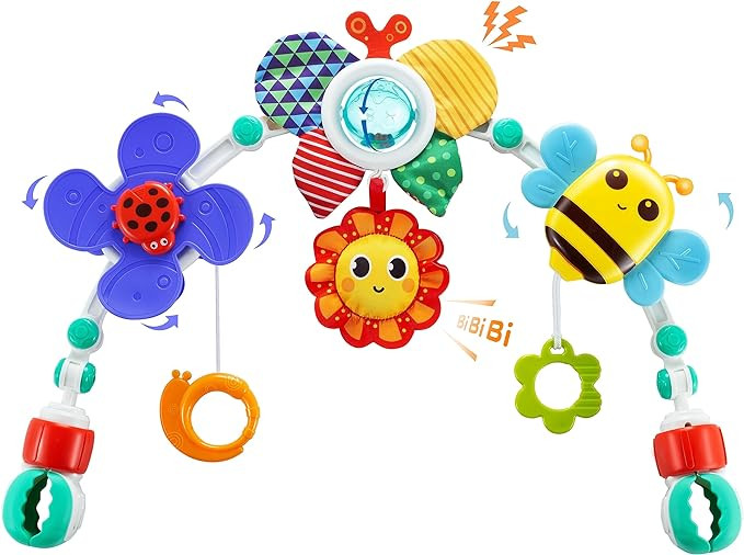 Adjustable Arch Bassinet Toys for Infant & Toddlers, Stroller Arch, Baby Crib Toys with Fascinati... | Amazon (US)