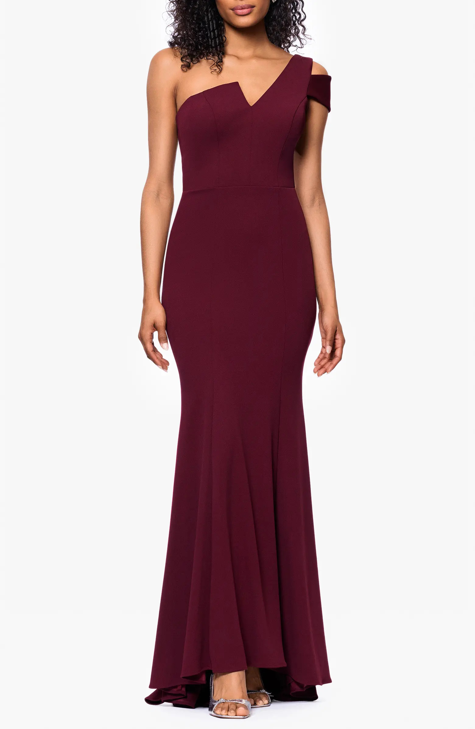 One-Shoulder Scuba Crepe Gown | Nordstrom