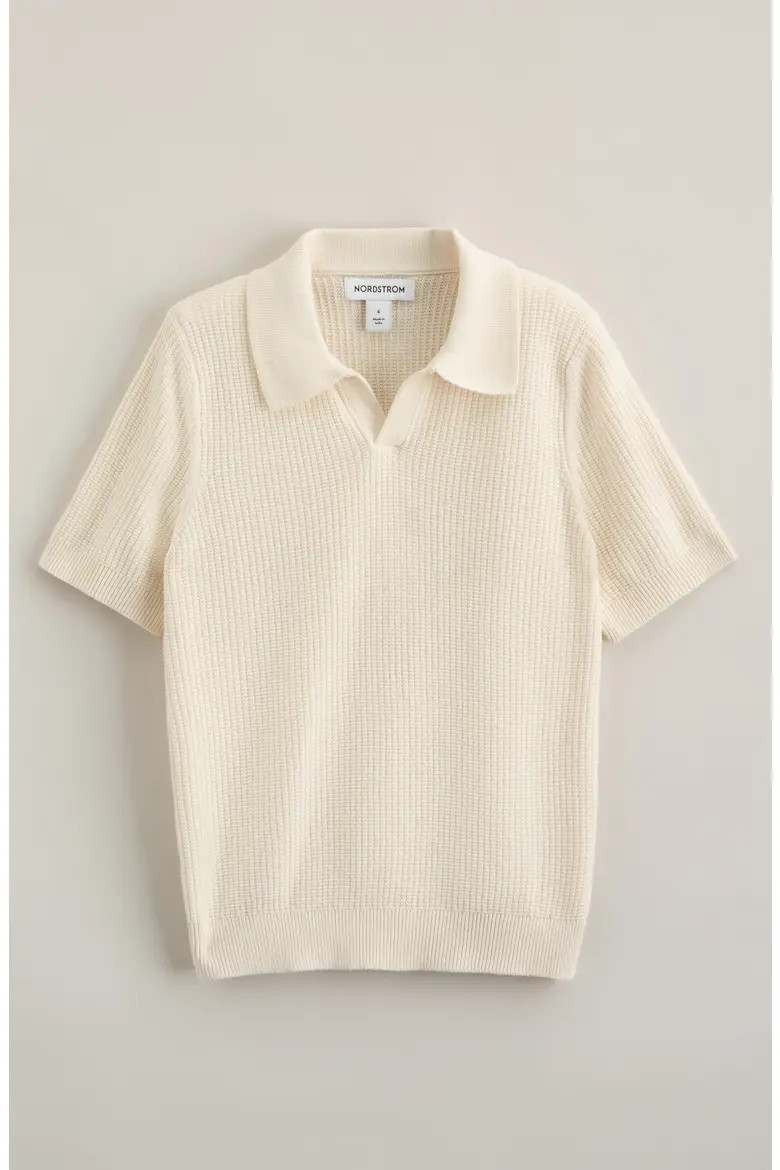 Kids' Waffle Stitch Johnny Collar Polo Sweater (Men) | Nordstrom | Nordstrom