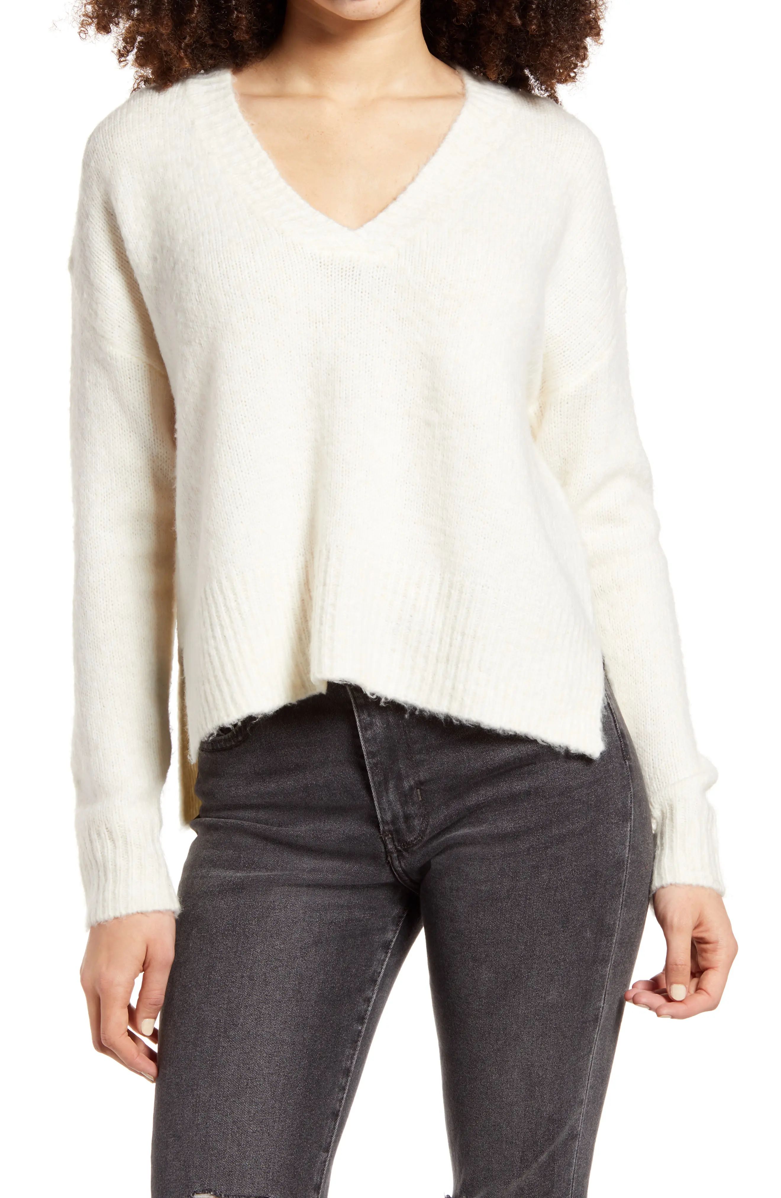 Women's Dreamers By Debut High/low Sweater, Size Large - Ivory | Nordstrom