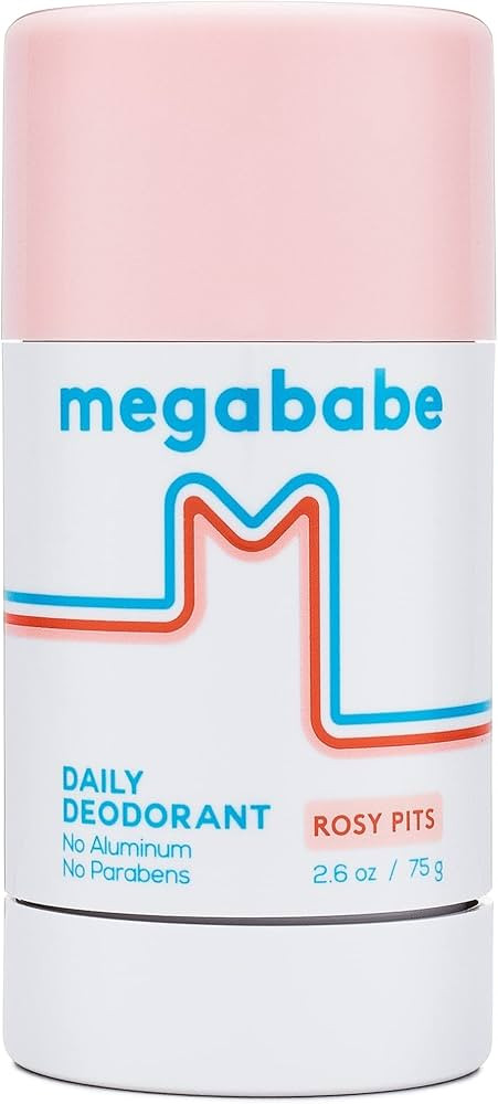 Megababe Daily Deodorant - Rosy Pits | Aluminum-Free, Clear & Clean | 2.6 oz | Amazon (US)