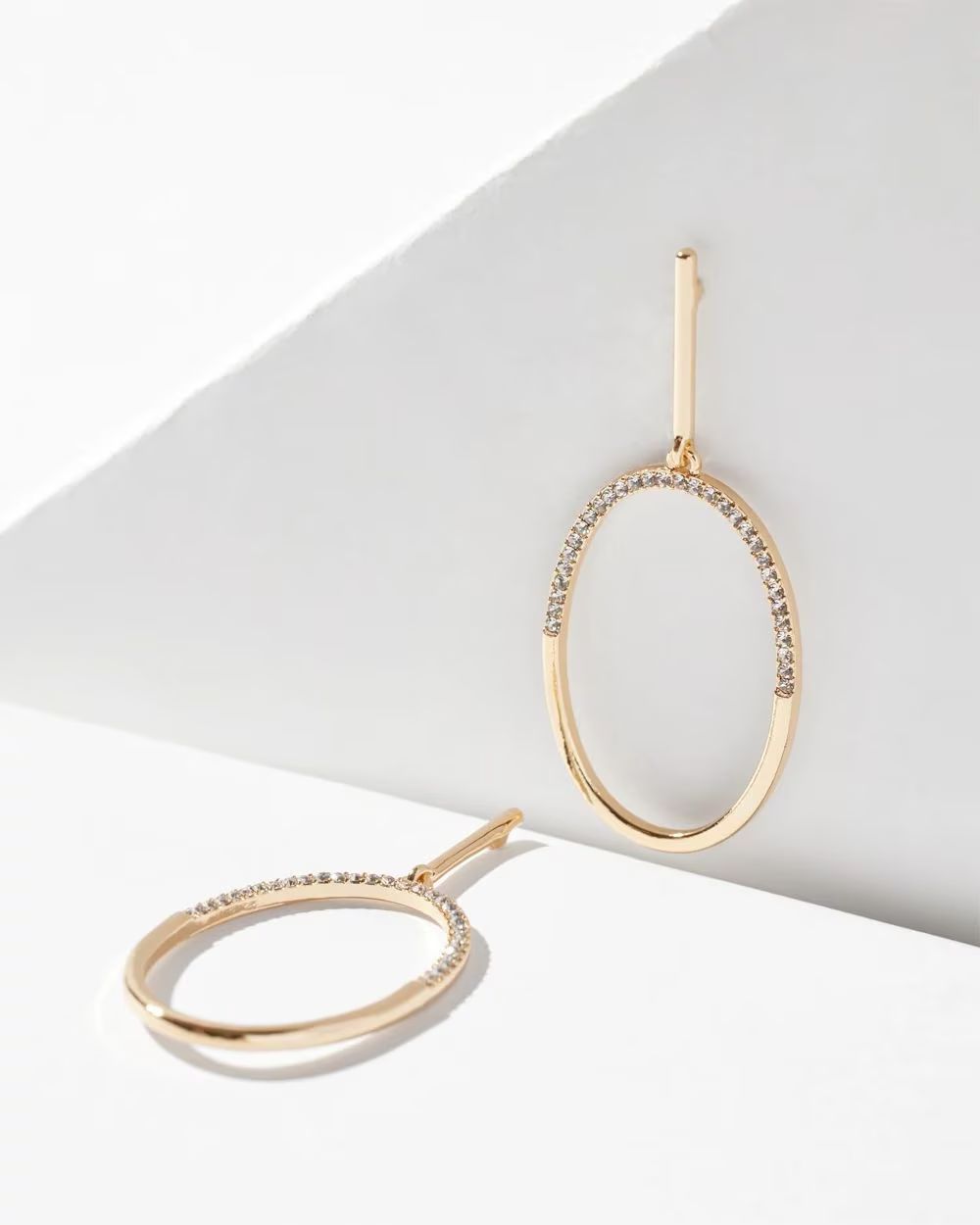 Crystal Goldtone Drop Earrings | White House Black Market