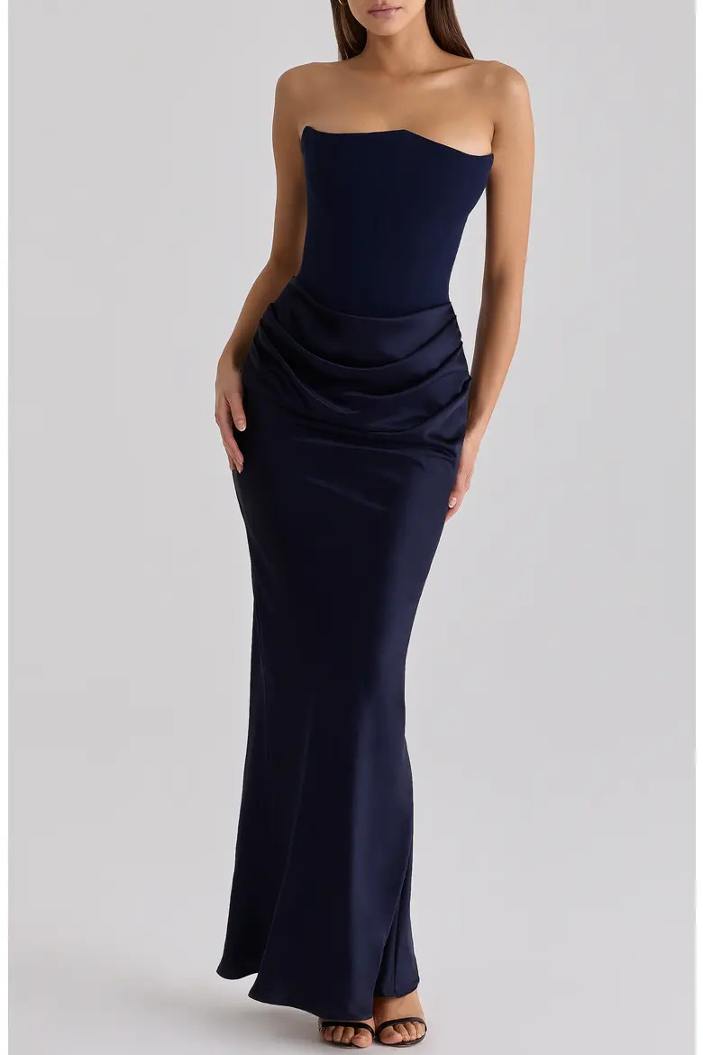 Persephone Strapless Corset Satin & Stretch Crepe Mermaid Gown (Women) | Nordstrom | Nordstrom