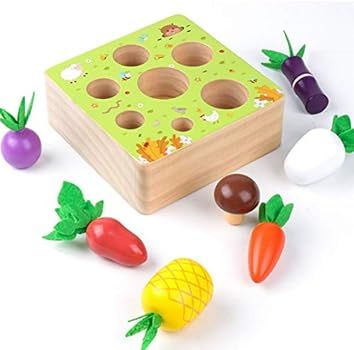 SKYFIELD Wooden Farm Harvest Game Montessori Toy, Educational Learning Toy for Boys &Girls 1 2 3 ... | Amazon (US)