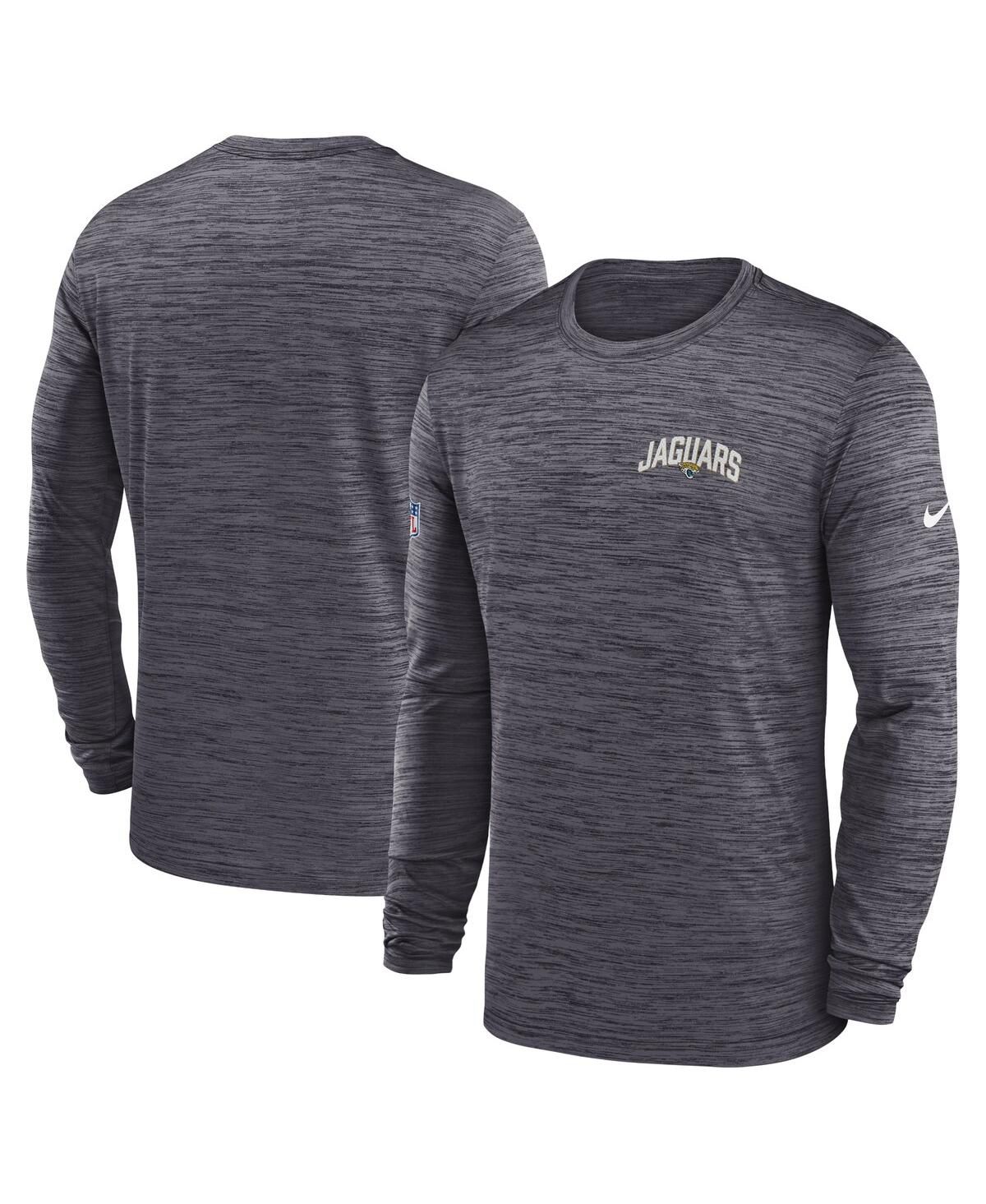 Men's Nike Charcoal Jacksonville Jaguars Velocity Athletic Stack Performance Long Sleeve T-shirt | Macys (US)
