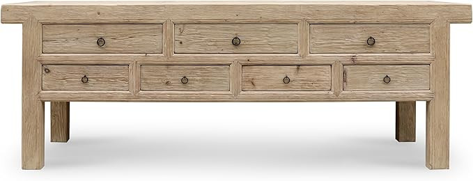 Artissance Capri 7 Drawers Sideboard Weathered Natural Pine 98x20x35H | Amazon (US)