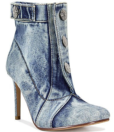 Azalea Wang Moriah Denim Booties - 8.5 | Dillard's