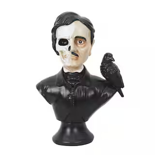 10" Black & White Poe with Raven Bust Tabletop Décor by Ashland® | Michaels Stores