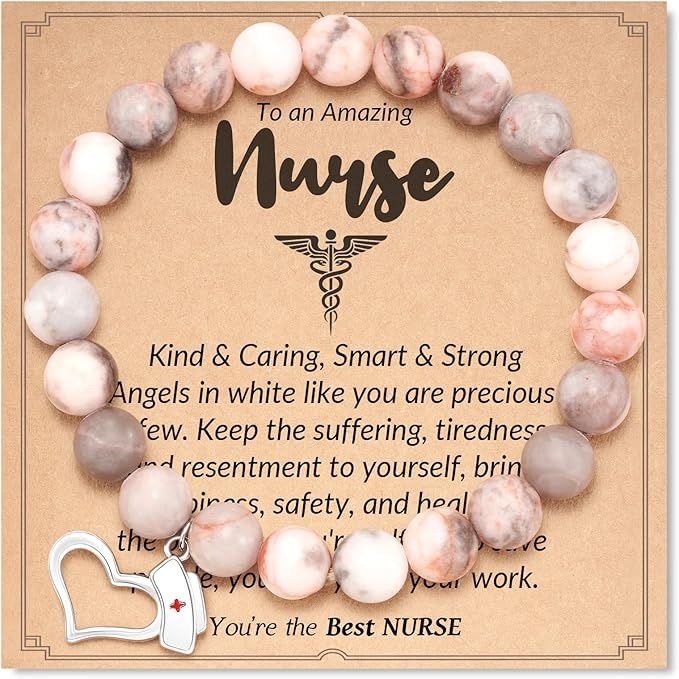 Dabem Nurse Gifts for Women, Natural Stone Nurse Bracelet, Nursing Student Gift, Nurse Practition... | Amazon (US)