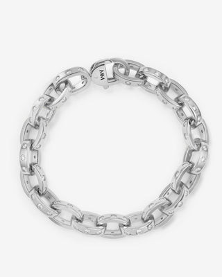 Ashley Chain Link Bracelet 9mm - Silver|White Diamondettes - 7.5 | Melinda Maria Jewelry