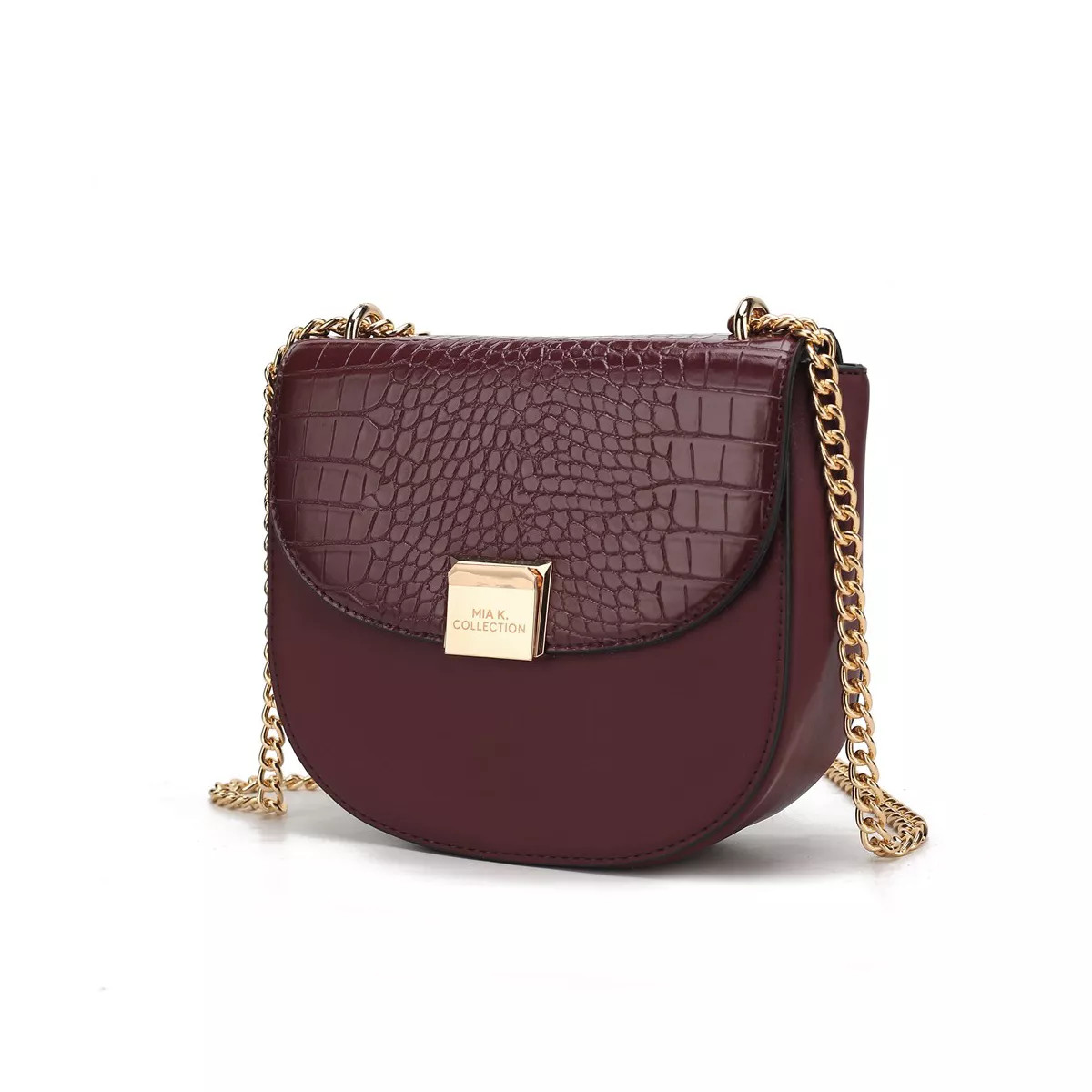 MKF Collection Brooklyn Crocodile Embossed Vegan Leather Women’s Shoulder Bag by Mia K - Wine | Target