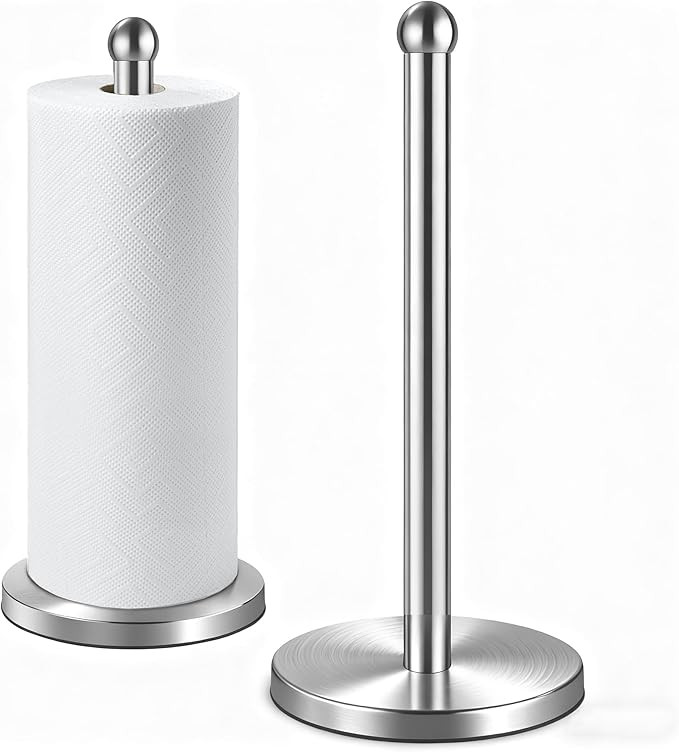 DAWNER Paper Towel Holder Countertop, Freestanding Kitchen Paper Holder Stand, One-Handed Tear, S... | Amazon (US)