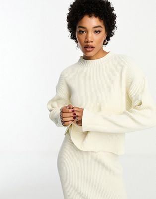 4th & Reckless ribbed knit sweater in cream - part of a set | ASOS (Global)