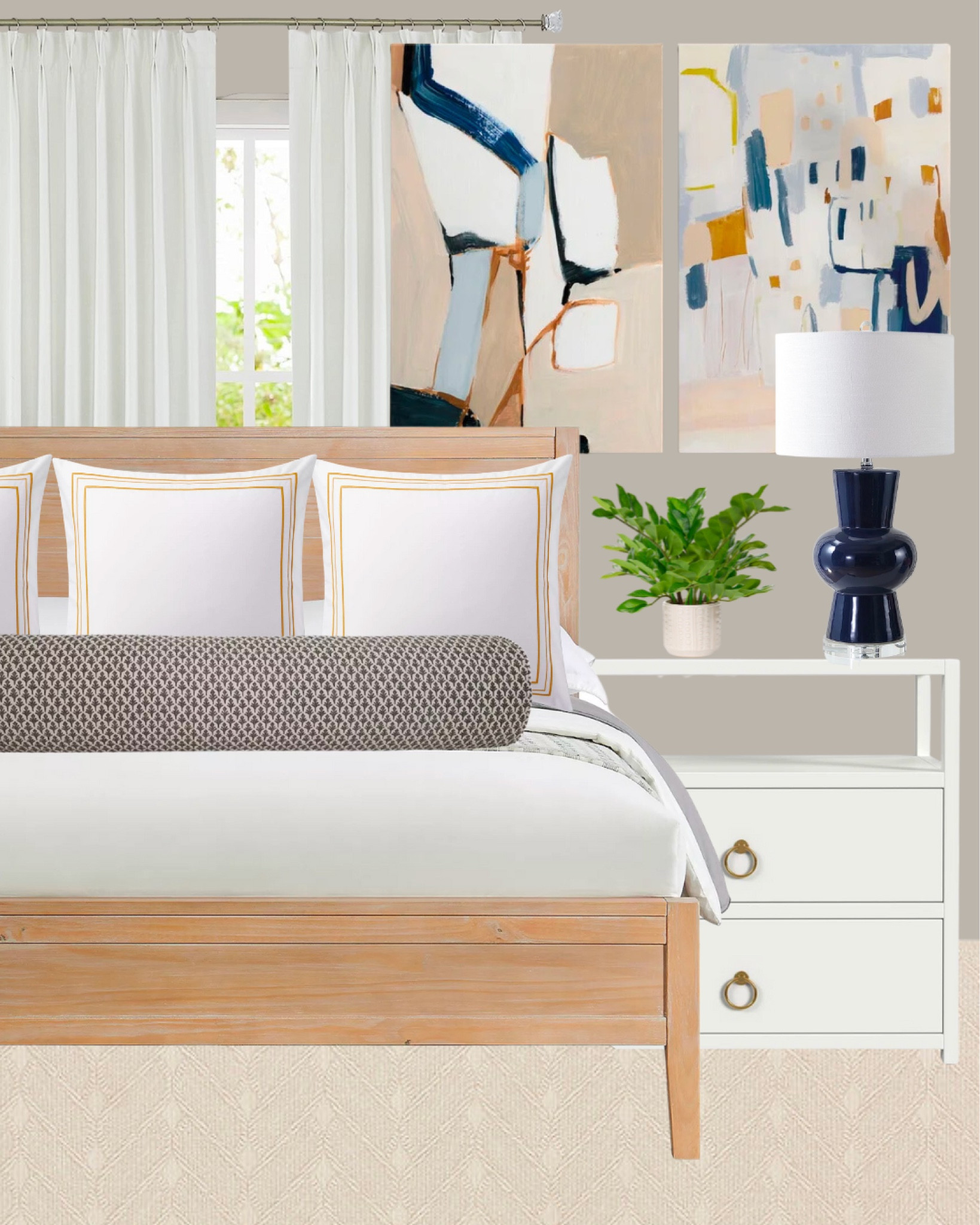 Bright and airy bedroom inspiration! 

Serena and lily, Etsy, wayfair, Kirkland, Ballard, Amazon, bedroom, bedroom inspiration, primary bedroom, guest room, budget friendly bedroom, nightstand, bed, accent pillow, lamp, abstract art, curtains 

#LTKhome #LTKstyletip #LTKunder100