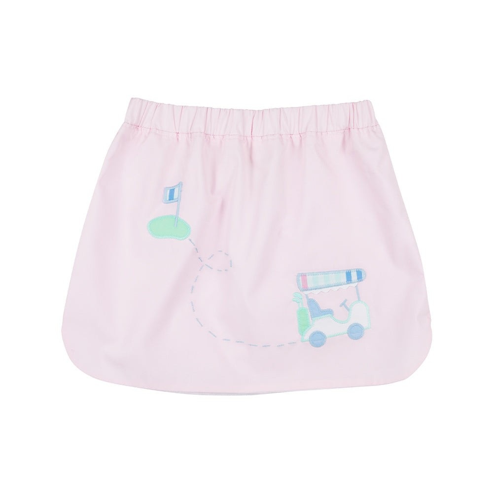 Susanne Skirt - Palm Beach Pink with Golf Cart Applique | The Beaufort Bonnet Company