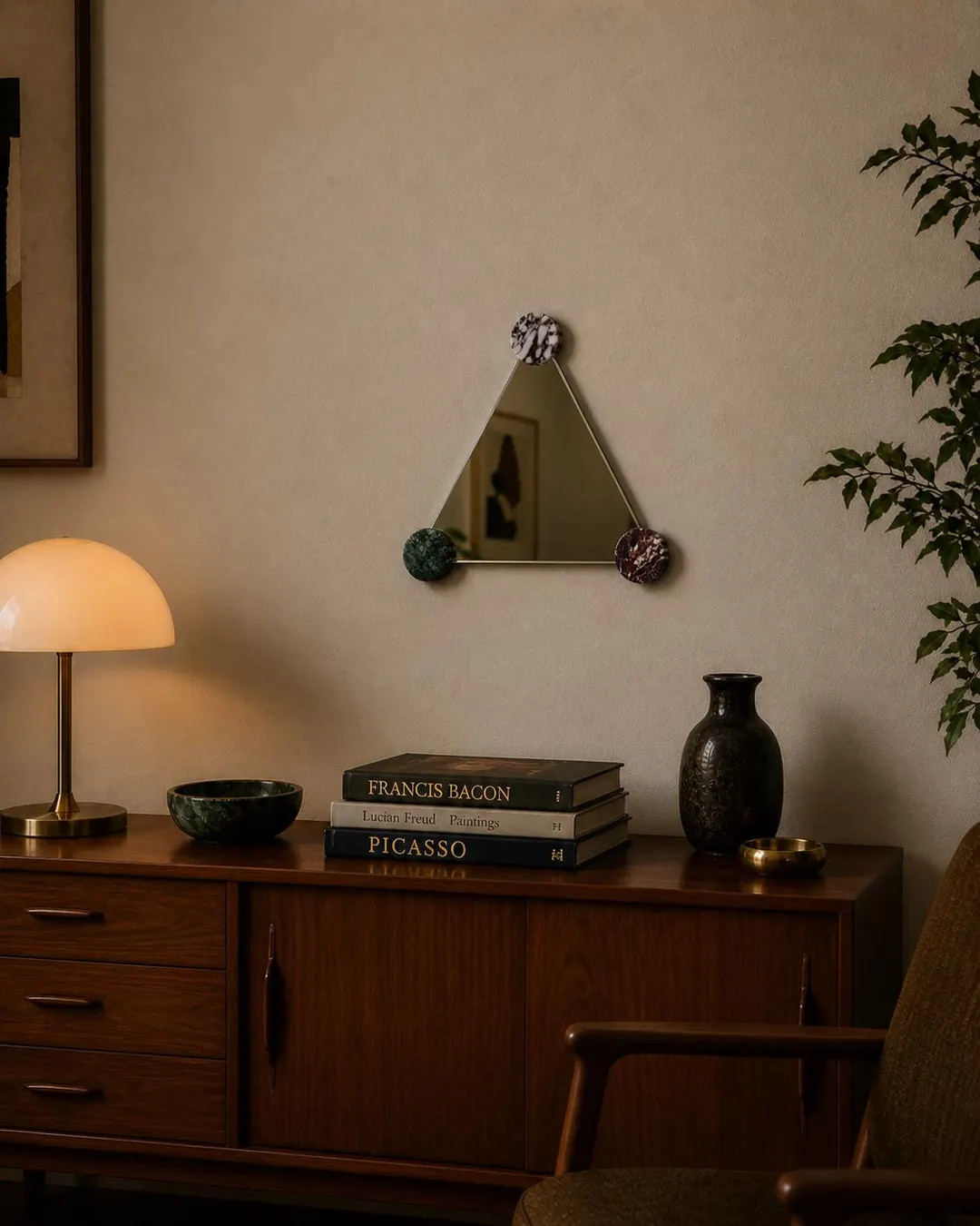 Modernist Marble Triangle Mirror - Etsy | Etsy (Global)
