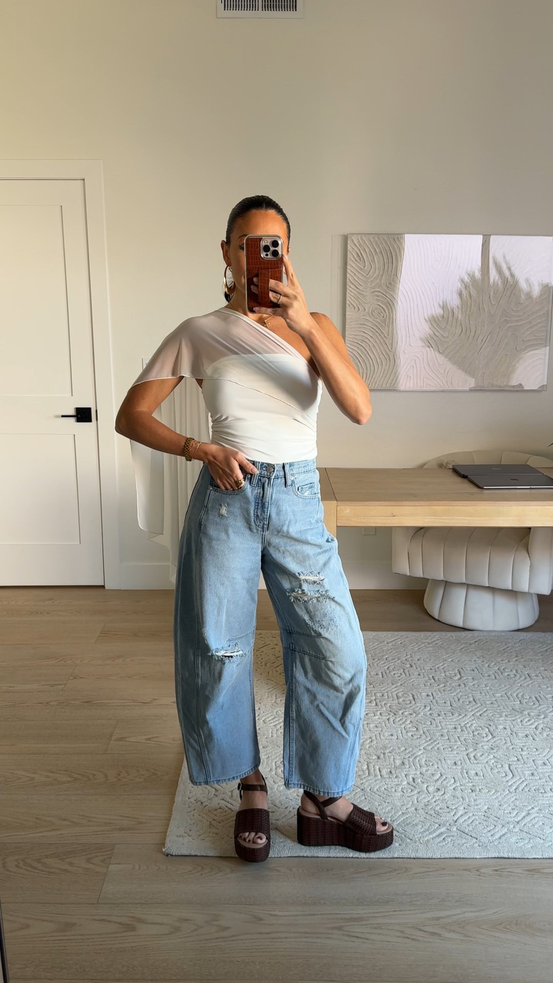 Affordable casual outfit! 
Amazon chiffon one shoulder top size XS 
Walmart barrel jeans size 0
Walmart sandals 
Amazon earrings 


#LTKootd #LTKdayinmylife #LTKgrwm