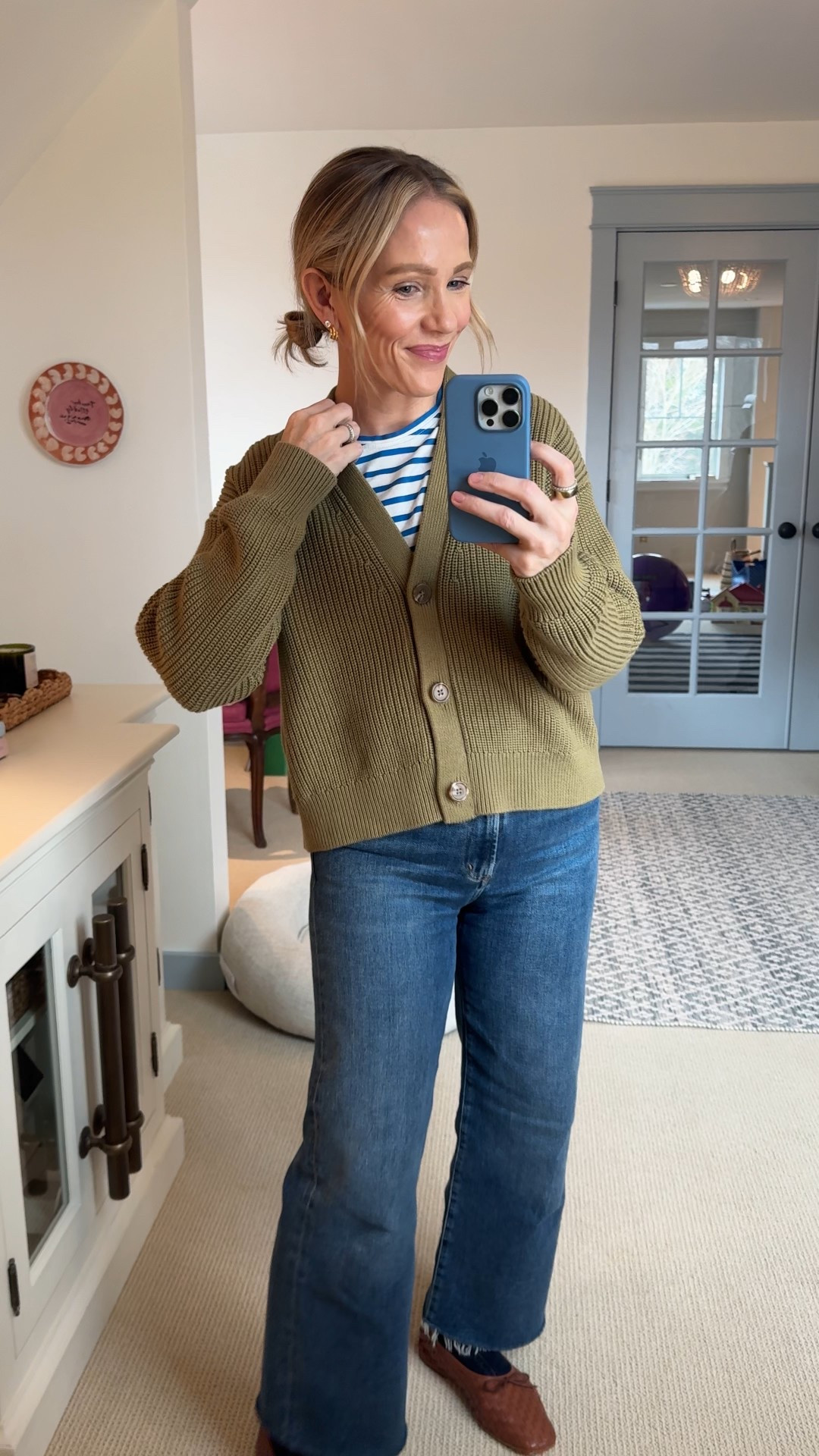 Wearing my regular size small in all under-$60 cotton cardigans ~ but the lady sweater jacket style is a closer fit so consider sizing up. 

 More colors in each along with the under $100 woven flats, fit is true to size. Linked more @onequince favorites too!  #quincepartner @Shop.LTK #liketkit



#LTKFindsUnder100 #LTKmomlife #LTKootd