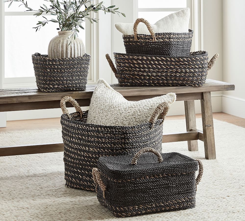 Asher Handwoven Seagrass Basket Collection | Pottery Barn (US)