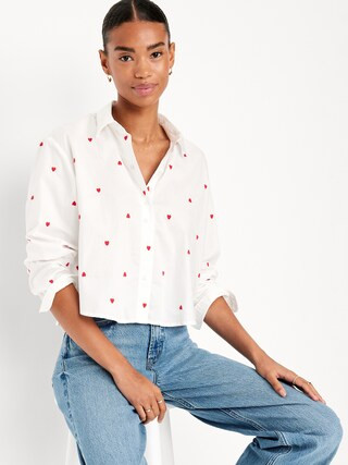 Cropped Button-Down Shirt | Old Navy (US)