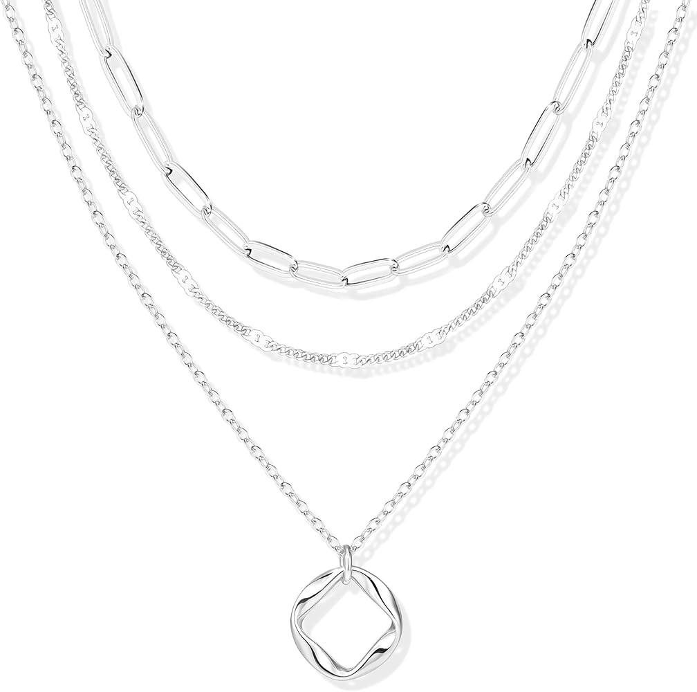 Layered Gold Necklaces for Women,Stackable Dainty 14K Gold Silver Plated Trendy Circle Paperclip ... | Amazon (CA)