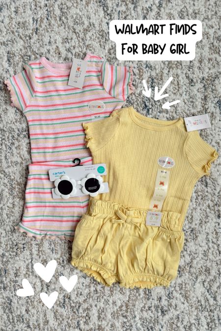 Went to Walmart for groceries, left with these baby girl outfits for spring and summer! 🙃 Not only do we love mix and match baby clothes, these were under $4 per piece!! 😱 The sunnies were only $6! Definitely putting all of these things in Wesley’s Easter basket. 🐣🐰💐🧺 Click to shop! 

#LTKSeasonal #LTKkids #LTKbaby