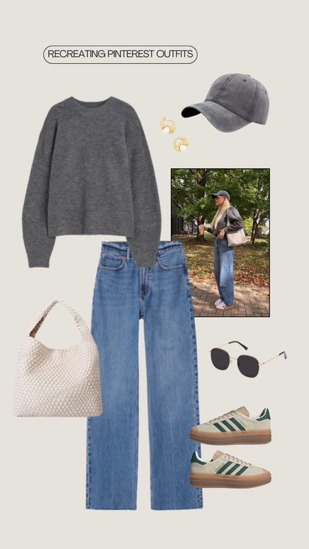 Casual, everyday fall look 🩶 Obsessed with the woven bag look and adidas sambas currently!

#LTKshoecrush #LTKstyletip #LTKSeasonal