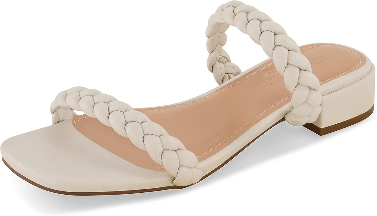 CUSHIONAIRE Women's Nestar Braided Low Block Heel Sandal +Memory Foam | Amazon (US)