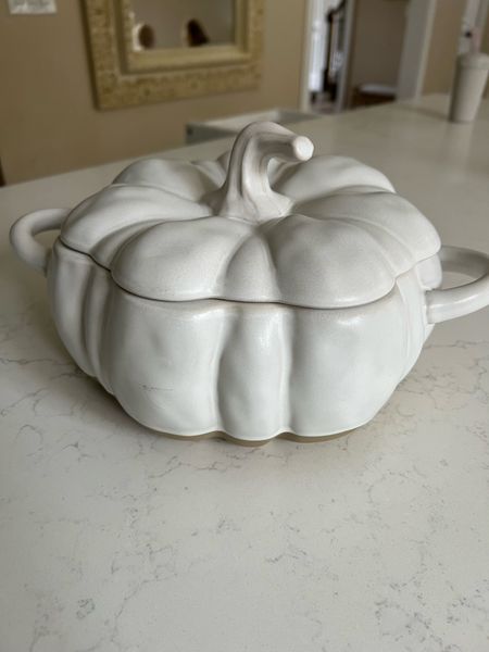 Pumpkin bowl with lid pumpkin jar fall cookware microwave sage oven sage freezer sage Halloween stoneware 

#LTKSeasonal #LTKhome #LTKHalloween