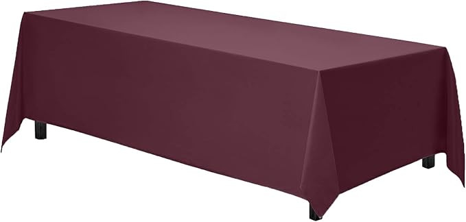 Gee Di Moda Rectangle Tablecloth - 70 x 120 Inch Burgundy Table Cloth for 6 or 8 Foot Rectangle T... | Amazon (US)