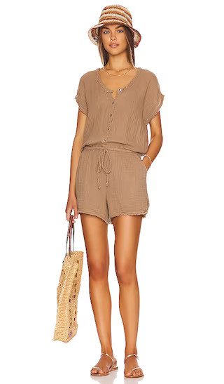 Regina Romper in Safari | Tan Romper | Brown Romper | Neutral Romper | Neutral Outfit | Revolve Clothing (Global)