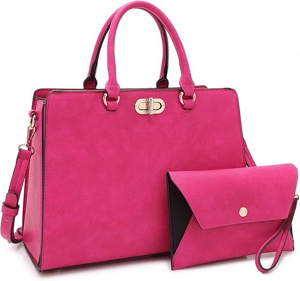 Dasein Women Handbags Fashion Satchel Purses Top Handle Tote Work Bags Shoulder Bags with Matchin... | Amazon (US)