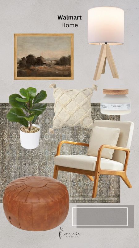 Affordable furniture and home decor from Walmart! Walmart Home | Leather Pouf | Area Rug | Wall Art | Living Room Furniture

#LTKstyletip #LTKhome #LTKfamily