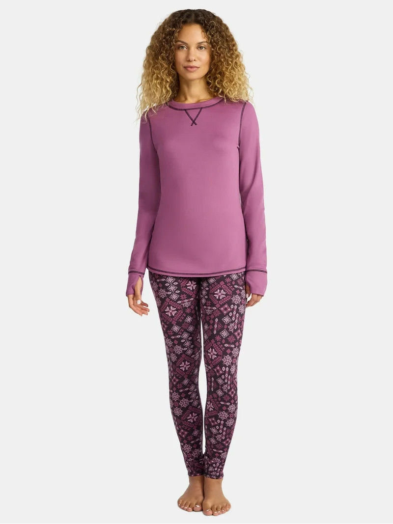 ClimateRight by Cuddl Duds Women's and Women’s Plus Top and Leggings Set, 2-Piece | Walmart (US)