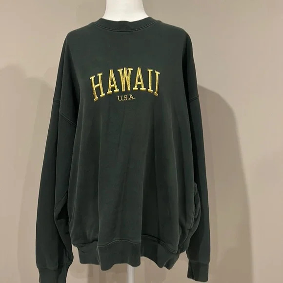 Hawaii Brandy Melville Green Crewneck | Poshmark