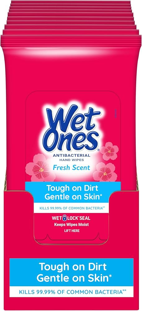 Wet Ones Antibacterial Hand Wipes, Fresh Scent, 20 Wipes (Pack of 10) | Amazon (US)