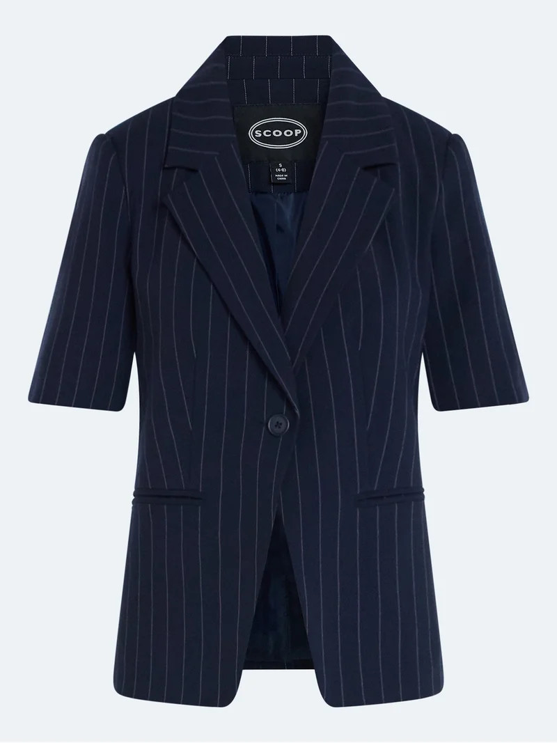 Scoop Women's and Women's Plus Short Sleeve Boxy Blazer, Sizes XS-4X | Walmart (US)