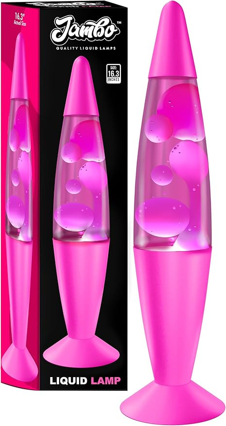 JAMBO 16" Beautiful Lamp- The Upgraded Motion Lamp- Pink with White/Pink Wax, Relaxing Liquid Lam... | Amazon (US)