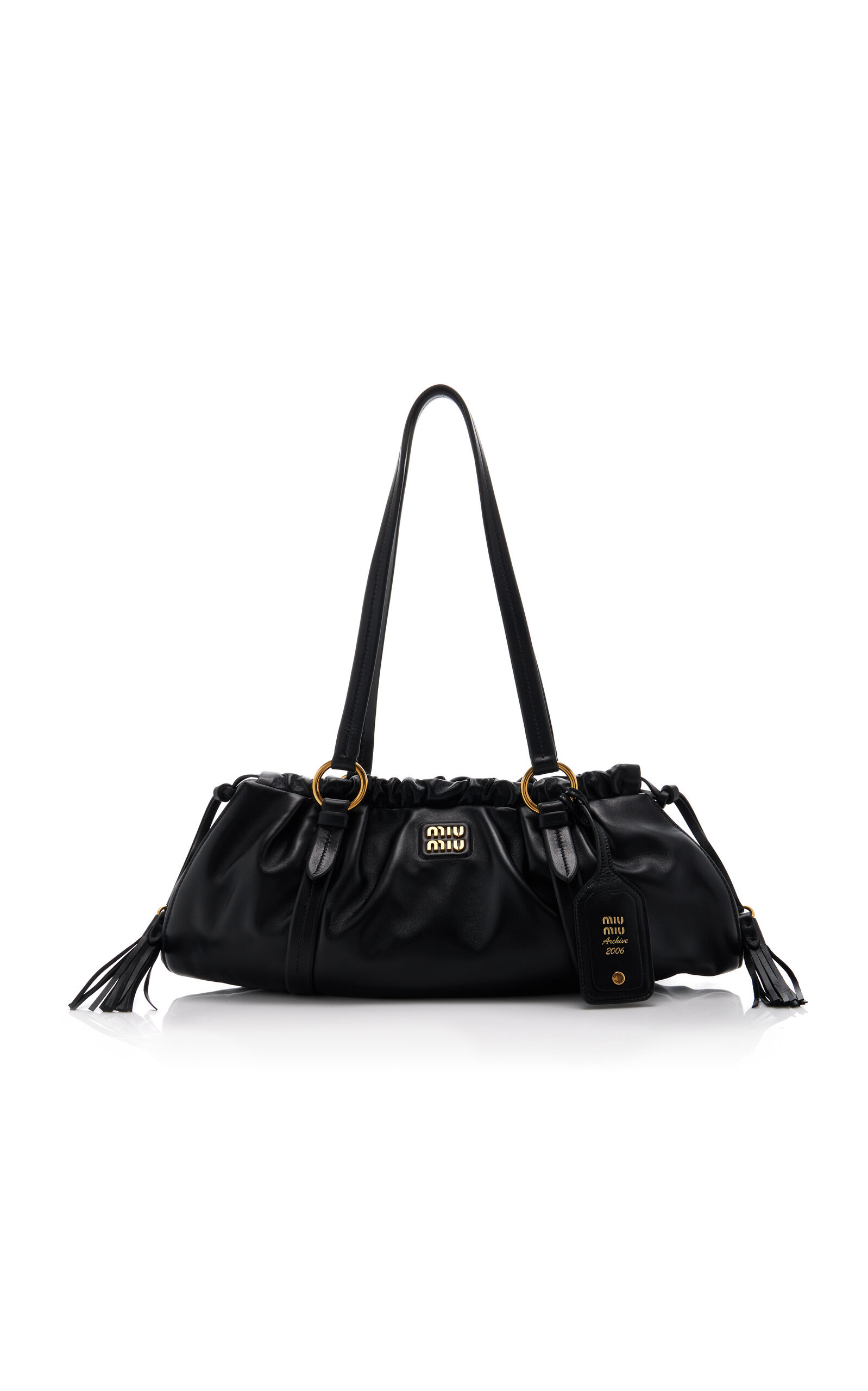 Miu Miu - Miuarchive Leather Shoulder Bag - Black - OS - Moda Operandi | Moda Operandi (Global)