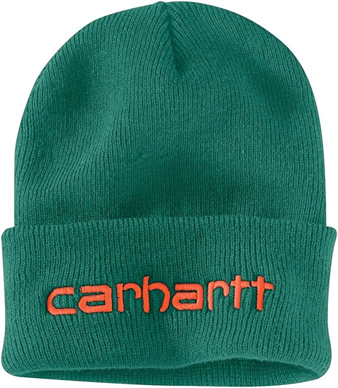 Carhartt Mens Knit Insulated Logo Graphic Cuffed Beanie | Amazon (US)