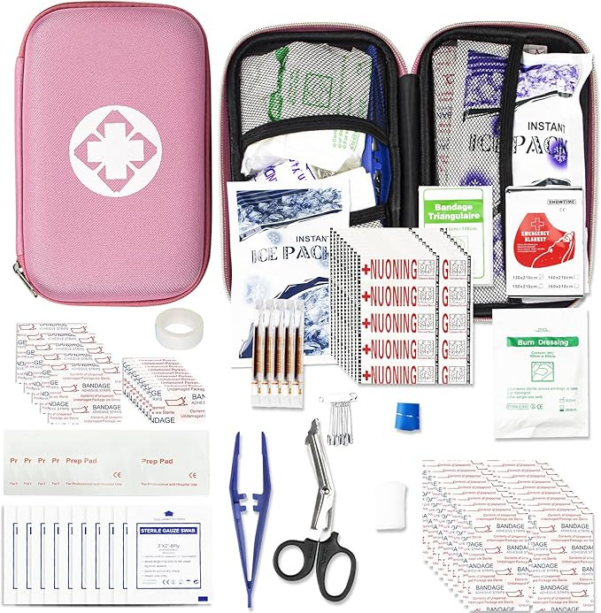 Car-Home Survival First-Aid Kit Emergency-Kit - Pink 273Piece Equipment Travel Supplies First Aid... | Amazon (US)