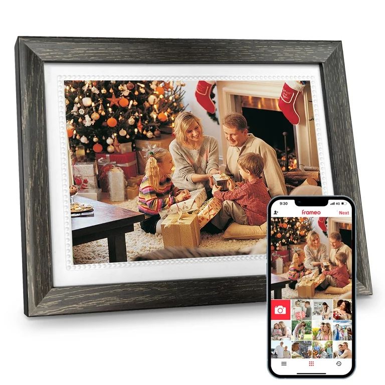 Frameo 10.1" Wood Smart WiFi Digital Picture Frame with 32GB Storage, 1280x800 FHD IPS Touch Scre... | Walmart (US)