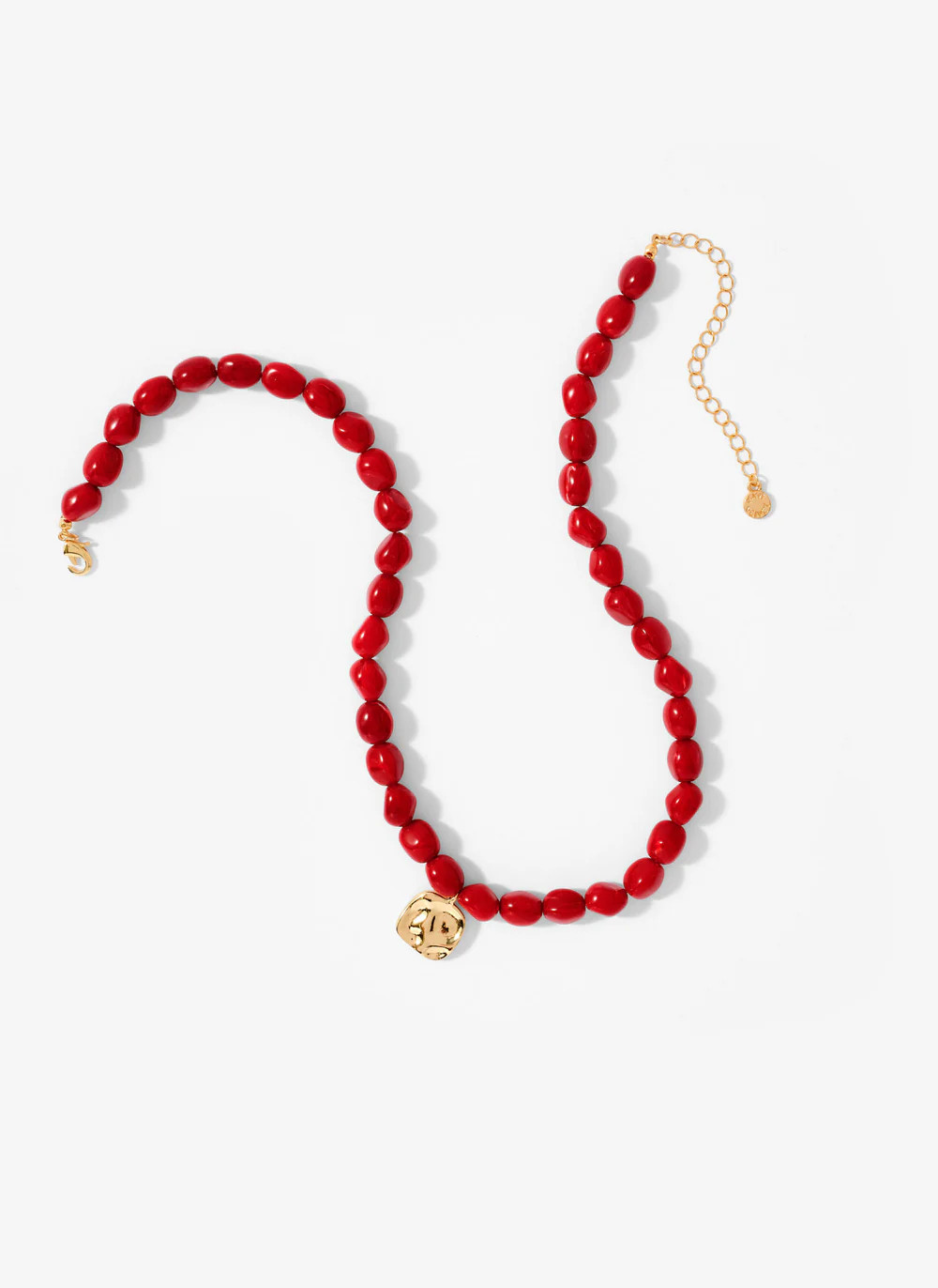 Red Beaded Charm Necklace | Mint Velvet